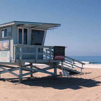 Lifeguard stand 14 at Zuma beach, Malibu