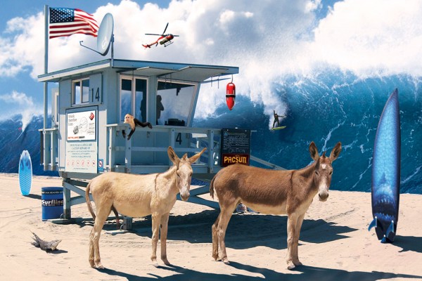 Photo manipulation of big waves in Malibu