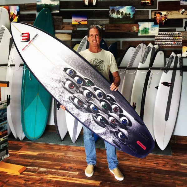 Picking up the final product at my shaper's shop.